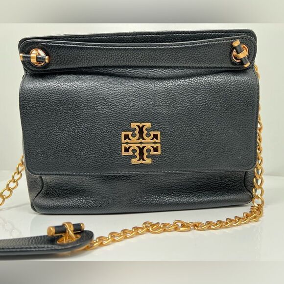 Tort Burch Leather Britten Flap Crossbody Bag - Picture 2 of 10